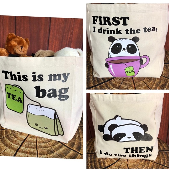 Bags Personalized Tea Theme Tote Bag Poshmark